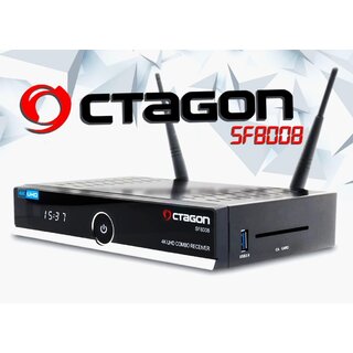 Octagon SF8008 4K HDR UHD Sat-Receiver mit Kabel DVB-T2 Tuner H.265 E2 Linux Dual WiFi DVB-S2X & T2C Combo