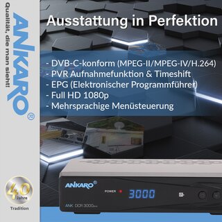Ankaro DCR 3000 Plus Kabelreceiver mit PVR Funktion