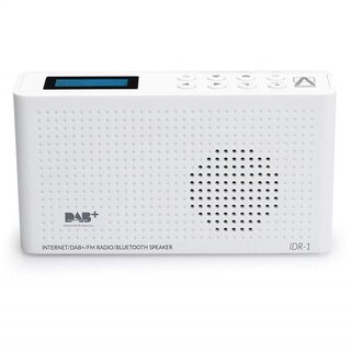 GEBRAUCHT: Anadol 4 in 1 IDR-1 Internet Radio/DAB+ / FM-UKW/Bluetooth Lautsprecher! WLAN WiFi, DLNA, UPnP, tragbar, LCD-Display, Sleep-Timer, Akku, Netzbetrieb, Kopfhöreranschluss - weiß