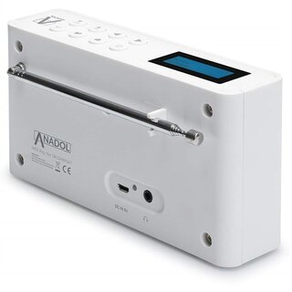 GEBRAUCHT: Anadol 4 in 1 IDR-1 Internet Radio/DAB+ / FM-UKW/Bluetooth Lautsprecher! WLAN WiFi, DLNA, UPnP, tragbar, LCD-Display, Sleep-Timer, Akku, Netzbetrieb, Kopfhöreranschluss - weiß