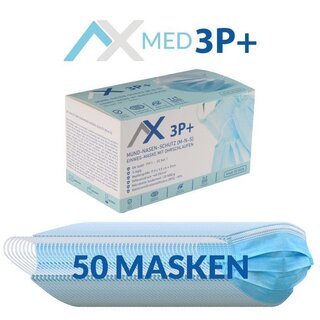 AX 3P+ medizinische MUND-NASEN-SCHUTZ (M-N-S) OP MASKE - EINWEG EN 14683