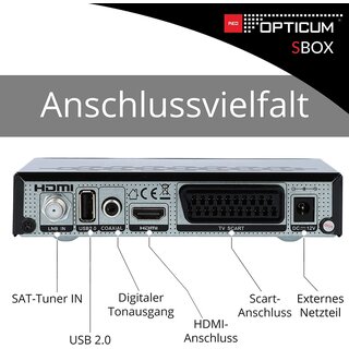 RED Opticum AX Sbox Sat Receiver mit HDMI Kabel