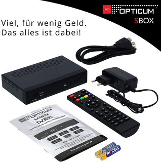 RED Opticum AX Sbox Sat Receiver mit HDMI Kabel