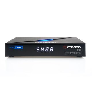Octagon SX88 4K UHD S2+IP Receiver H.265 1GB RAM 4GB Flash Stalker Multistream Schwarz