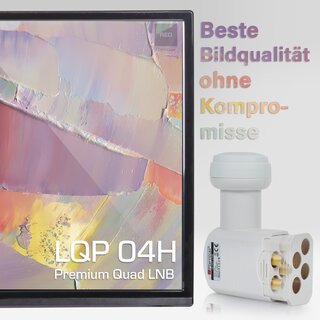 RED OPTICUM Quad LNB - LQP-04H - vergoldete Kontakte (Full HD, 3D, Feed-Durchmesser 40 )