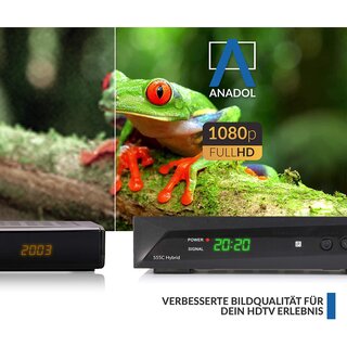 GEBRAUCHT: Anadol 555c - Hybrid DVB-T2 / DVB-C HDTV Kabel Receiver - PVR Aufnahmefunktion und Timeshift - Full HD Mediaplayer HDMI + USB - Digitaler Hybrid Receiver - lernbare Fernbedienung