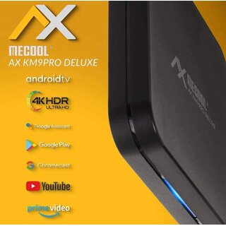 GEBRAUCHT: AX Mecool KM9 Pro Deluxe 4K UHD Android-TV 10.0 TV IP Box, Google Zertifiziert, Prime Video 4K, YouTube 4K, Disney+ 4K, 5G WLAN, Bluetooth Fernbedienung, Mediaplayer, Chromecast, 2GB RAM & 16GB