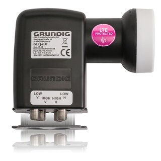 GSS Quattro LNB GLQ 401 für Multischalter + Aufdrehhilfe schwarz