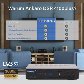 ANKARO DSR 4100 Plus mit PVR Aufnahmefunktion + HDMI Kabel