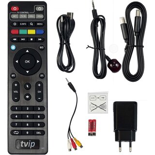 Gebraucht:TVIP S-Box v.530 4K UHD IPTV HEVC Linux Quad Core Multimedia Stalker Interner IP TV Streamer 1GB RAM + 8GB Flash, MicroSD Card, EXT.IR