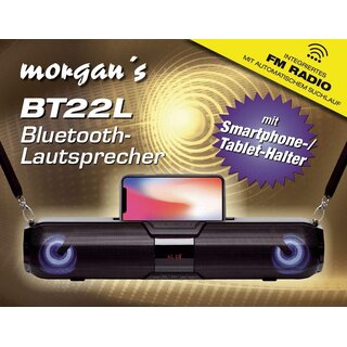 Morgan`s BT22L FM Radio, Bluetooth Lautsprecher, Freisprechfunktion, Smartphone/Tablet-Halter & Mediaplayer! kompatibel mit iPhone, Ipad, Android, USB, TF Karte, AUX, tragbar