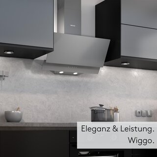 Wiggo WE-A642G  Dunstabzugshaube 60cm kopffrei - 2 Glas grau