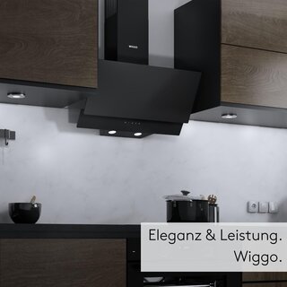 Wiggo WE-A642G  Dunstabzugshaube 60cm kopffrei - 2 Glas schwarz