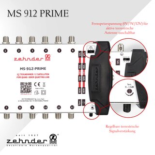 Zehnder Multischalter MS 912 Prime 12 Teilnehmer 2 Satelliten