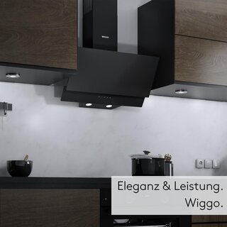 Wiggo WE-A942G  Dunstabzugshaube 90cm kopffrei - 2 Glas schwarz