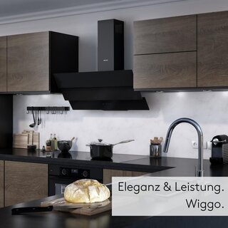 Wiggo WE-B943G  Dunstabzugshaube 90cm kopffrei - 3 Glas schwarz