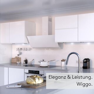 Wiggo WE-A942G  Dunstabzugshaube 90cm kopffrei - 2 Glas weiß