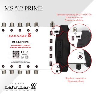 Zehnder Multischalter MS 512 Prime + Zehnder Quad LNB BX 3004