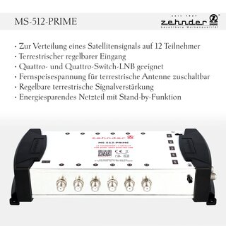 Zehnder Multischalter MS 512 Prime + Zehnder Quad LNB BX 3004