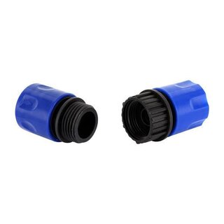 Mystique Quick-Hose Schnellverbinder Adapter f. Wasser/Gartenschlauch blau 3/4 IG/AG
